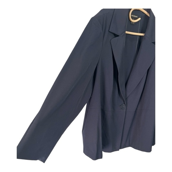 Lane Bryant Navy Blue One Button Closure Sharp Shoulder Blazer Jacket 26/28 - Picture 3 of 13